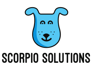 Blue Dog Cartoon logo design