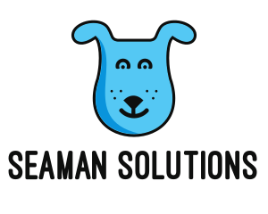 Blue Dog Cartoon logo design