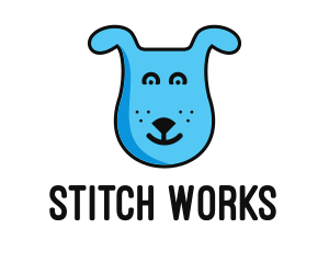 Blue Dog Cartoon logo design