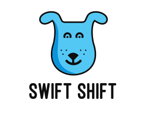 Blue Dog Cartoon logo design