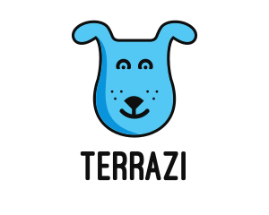 Blue Dog Cartoon logo design