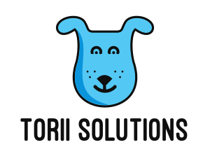 Blue Dog Cartoon logo design