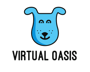 Blue Dog Cartoon logo design