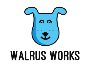 Blue Dog Cartoon logo design