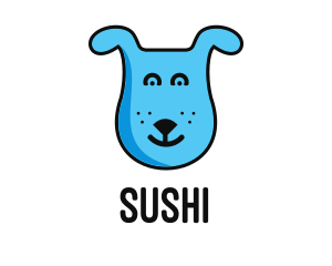 Blue Dog Cartoon logo design