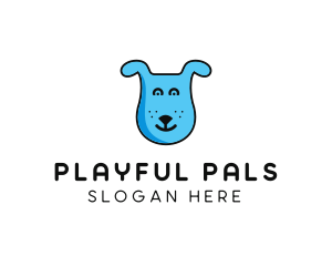 Blue Dog Cartoon logo design