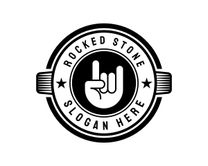 Rock Band Hand Badge logo design