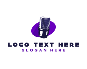 Singer - Microphone Broadcast Media logo design