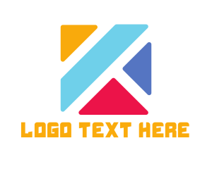 Merchandise - Colorful Blocks Letter K logo design