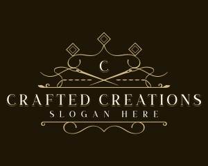 Crown Sewing Needle logo design