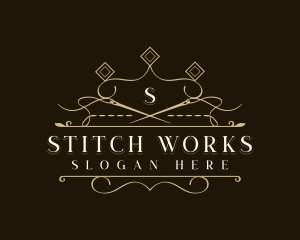 Crown Sewing Needle logo design