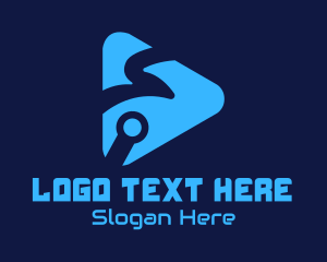 Triangle - Blue Tech Media Player logo design