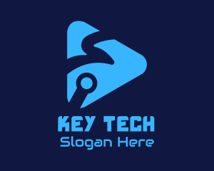 Blue Tech Media Player logo design