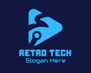 Blue Tech Media Player logo design