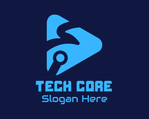 Blue Tech Media Player logo design