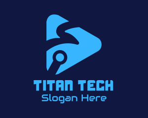 Blue Tech Media Player logo design