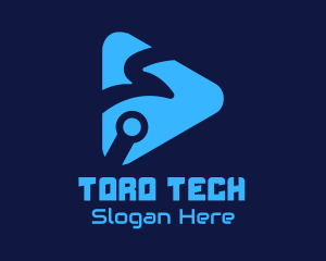 Blue Tech Media Player logo design