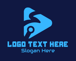 Music Player - Blue Tech Media Player logo design