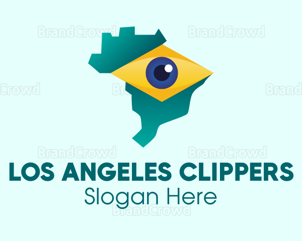 Brazil Eye Map Logo