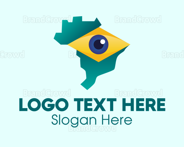 Brazil Eye Map Logo