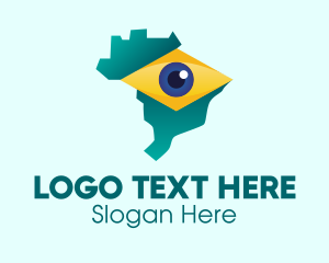 Brasilia - Brazil Eye Map logo design