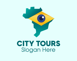 Sightseeing - Brazil Eye Map logo design