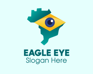 Brazil Eye Map  logo design