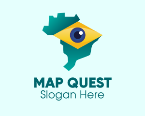 Brazil Eye Map  logo design