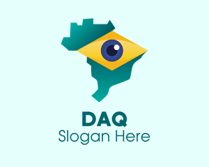 Surveillance - Brazil Eye Map logo design