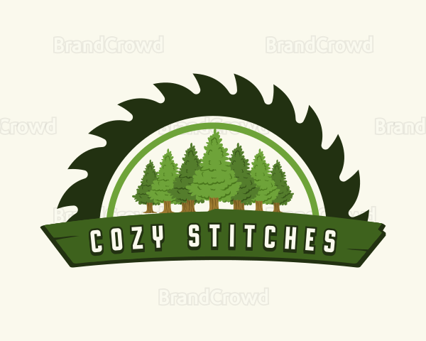 Tree Saw Lumberjack Logo