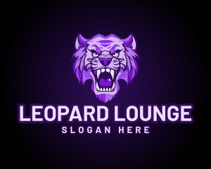 Purple Tiger Lion Panther logo design