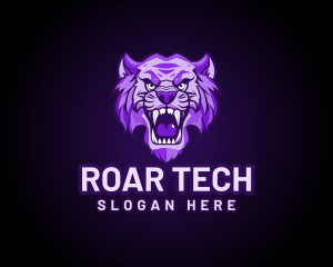 Purple Tiger Lion Panther logo design