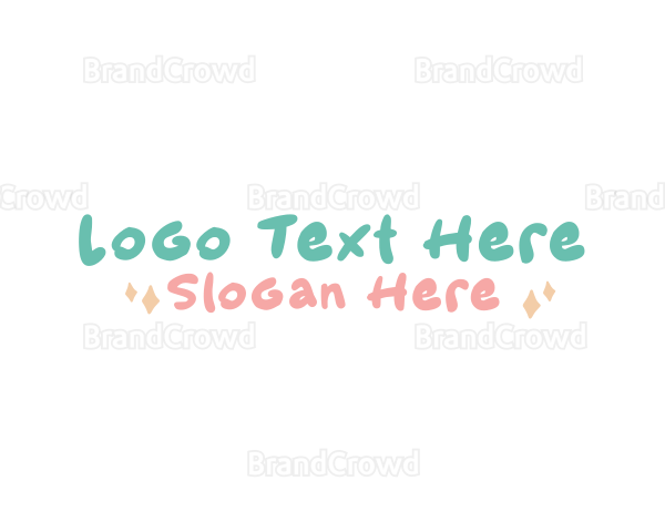 School Cute Wordmark Logo