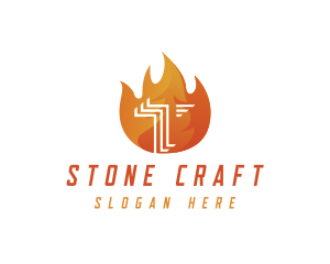 Hot Fire Flame BBQ Logo