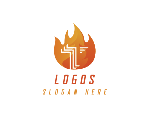Mechanic - Hot Fire Flame BBQ logo design