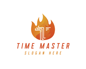 Hot Fire Flame BBQ logo design