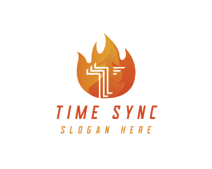 Hot Fire Flame BBQ logo design