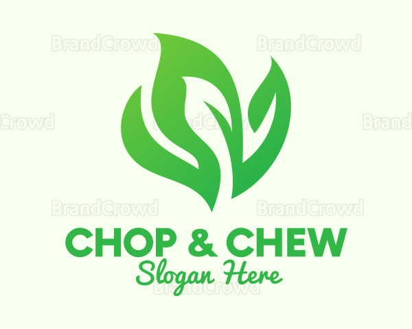 Modern Green Leaves Logo