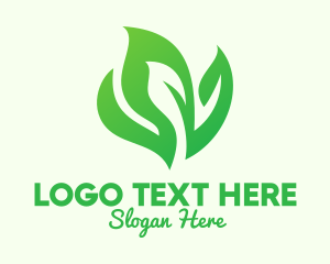 Modern Green Leaves logo design