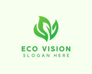 Natural Green Leaves logo design