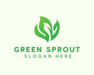 Natural Green Leaves logo design