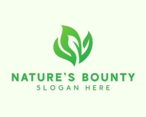 Natural Green Leaves logo design