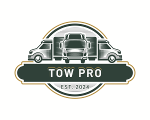 Tow - Courier Truck Cargo logo design