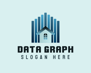 Bar Graph Building House logo design