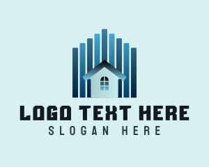 Building - Bar Graph Building House logo design