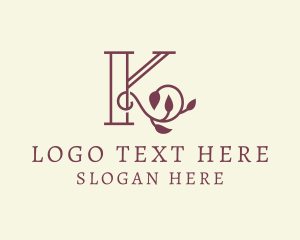 Lawn Care - Natural Vine Letter K logo design