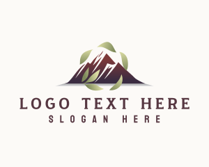 Volcano - Leaf Mountain Summit logo design