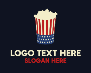 4th Of July - American Popcorn Theatre Snack logo design