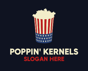 Popcorn - American Popcorn Theatre Snack logo design