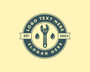 Badge - Droplet Wrench Tool logo design